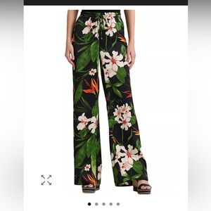 Ralph Lauren Black Floral Wide-Leg Pants